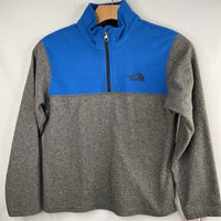 Size 10-12: The North Face Blue/Grey Fleece 1/4 Zip Pullover