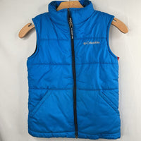 Size 8: Columbia Blue Poly Puffer/Fleece Reversible Vest