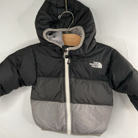 Size 6-12m: The North Face Black/Grey Down Reversible Puffer Coat