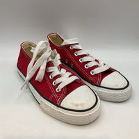 Size 2Y: Opoee Red/White Lace-Up Sneakers