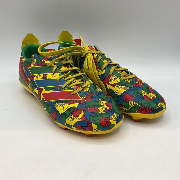 Size 2Y: Adidas Colorful Lego Print Lace-Up Cleats