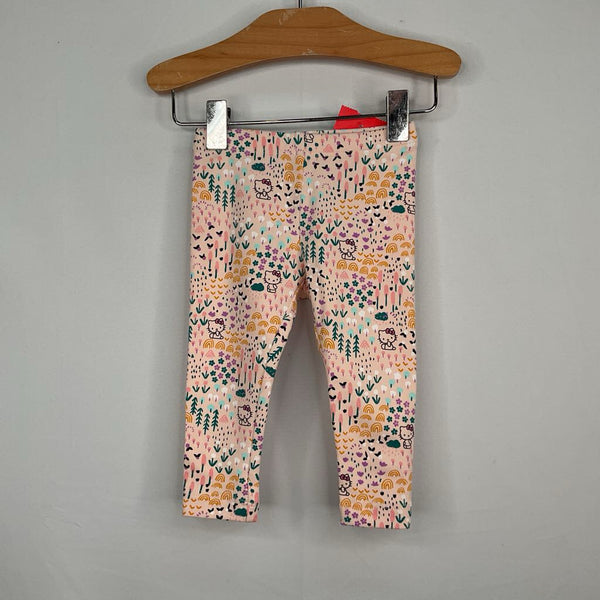 Size 3-6m: Tea Pink/Colorful Hello Kitty Floral Leggings