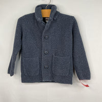 Size 2-3: Tea Navy Shawl Collar Cardigan