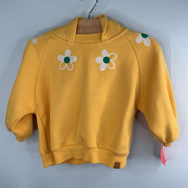 Size 18-24m: Yellow/White/Green Floral Embroidered Pullover Hoodie