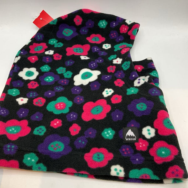 Size OS: Burton Black/Multicolor Floral Fleece Face Mask/Neck Warmer