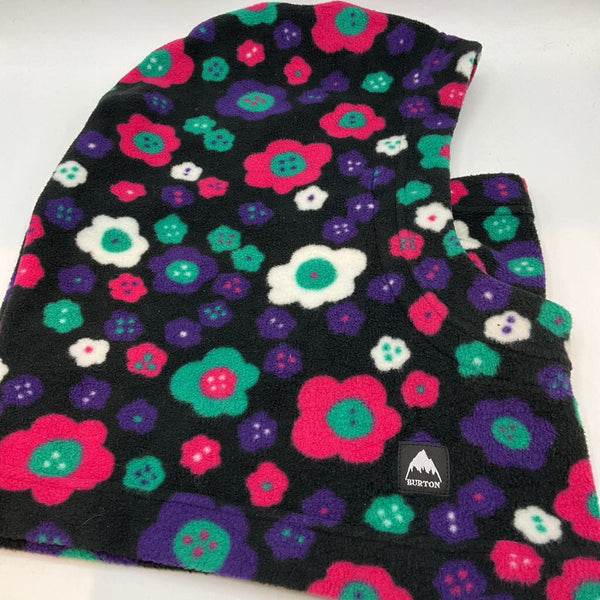 Size OS: Burton Black/Multicolor Floral Fleece Face Mask/Neck Warmer