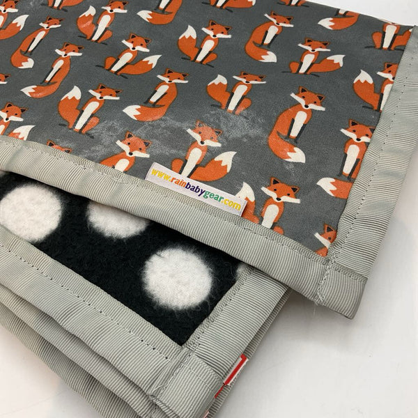 Rainy Day Gear Grey/Orange Foxes Waterproof Blanket