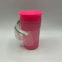 Munchkins Pink Miracle 360 Non-Leak Sippy Cup w/ Extra Lid