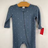 Size 3-6m: Nordstrom Blue/Pink Insects 1pc Zip-Up Footy PJs