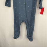 Size 3-6m: Nordstrom Blue/Pink Insects 1pc Zip-Up Footy PJs