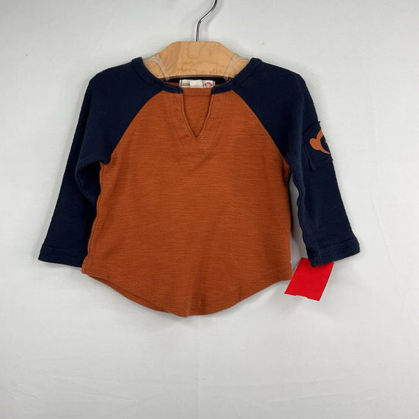 Size 3-6m: Appaman Navy/Orange Long Sleeve Shirt