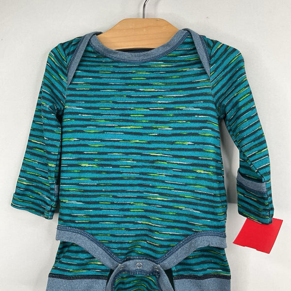 Size 0-3m: Patagonia Blue/Green Print Capilene Base Layer Shirt/Pants Set