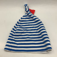 Size XXS: Hanna Andersson Blue/White Striped Knot Baby Hat