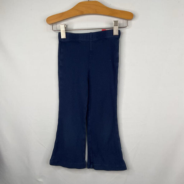 Size 3 (90): Hanna Andersson Navy Ribbed Flare Leggings