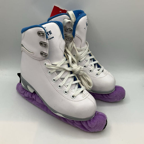 Size 1Y: Jackson Ultima SoftSkate White/Blue Trim Figure Skates (retails $130)