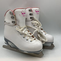 Size 1Y: Jackson Ultima SoftSkate White/Pink Trim Figure Skates (retails $130)