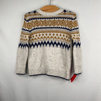 Size 2: Cat & Jack Cream/Navy/Yellow Fair Isle Sweater