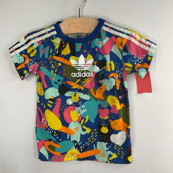 Size 18-24m: Adidas Blue/Colorful Abstract Print T-shirt