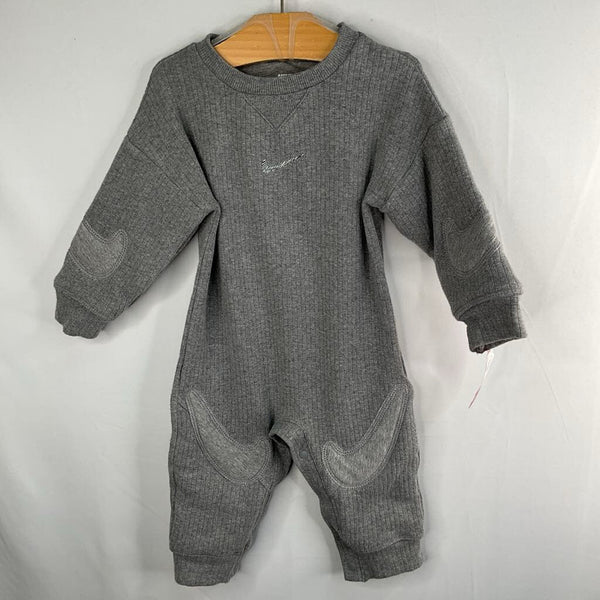 Size 9m: Nike Grey Ribbed 1/2 Quilted Romper