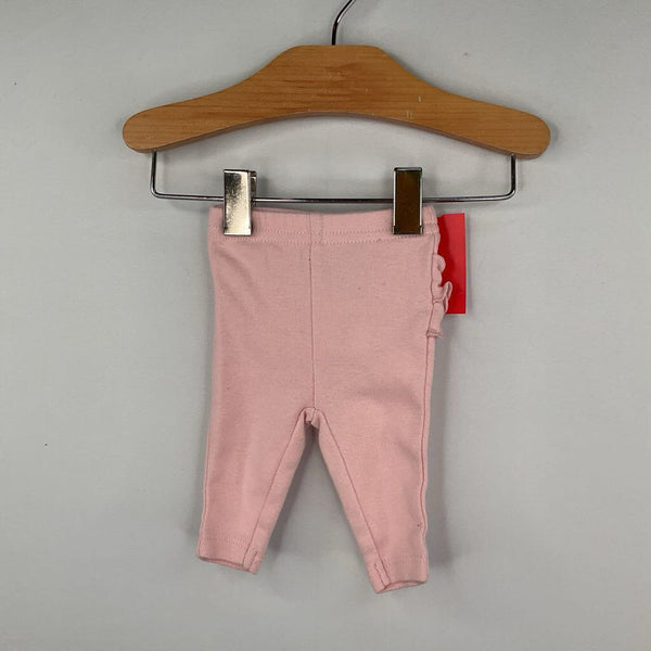 Size Preemie: Carter's Pink Ruffle Trim Cozy Pants