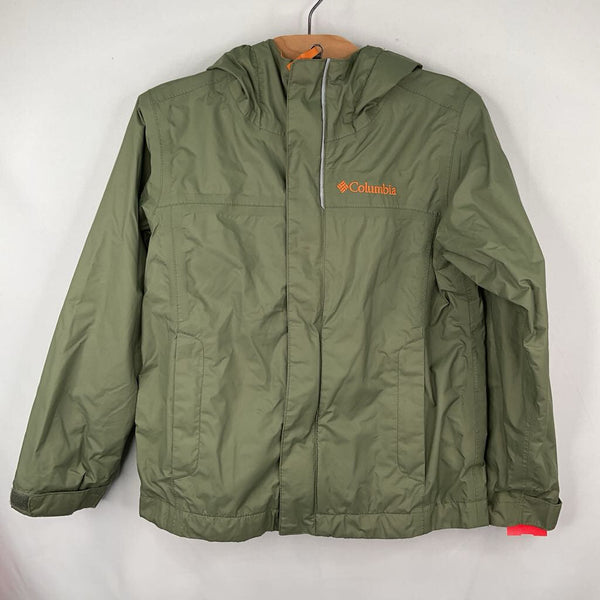 Size 4-5: Columbia Green/Orange Trim Mesh Lined Rain Coat