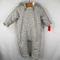 Size 0-3m: Gap Grey/Black Stars Fleece Lined Bunting