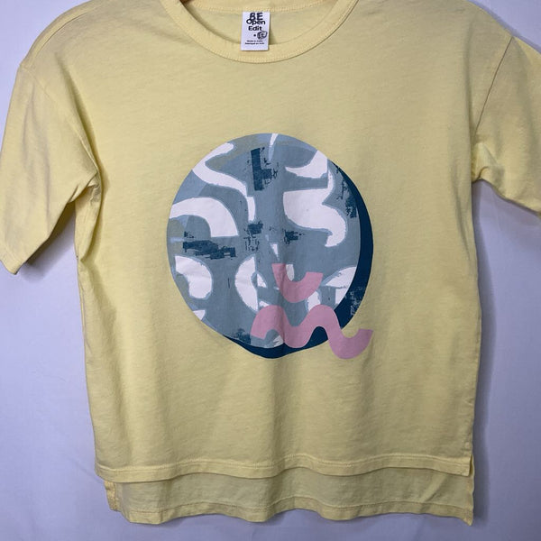 Size 8-9: Open Edit Yellow/Colorful Abstract Print T-Shirt