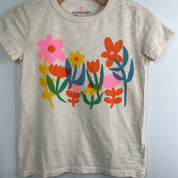 Size 8-9: Crewcuts Cream/Colorful Floral T-Shirt