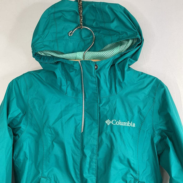 Size 4-5: Columbia Teal Mesh Lined Rain Coat