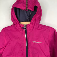 Size 2: Columbia Navy/Purple Fleece Lined Rain Coat