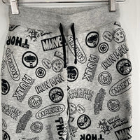 Size 8-10: Spotted Zebra Grey/Black Avengers Print Sweatpants