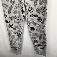 Size 8-10: Spotted Zebra Grey/Black Avengers Print Sweatpants