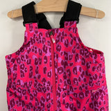 Size 3: The North Face Black/Pink/Purple Leopard Print Snow Bib