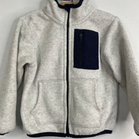 Size 18m: Tucker + Tate Light Grey/Navy Trim Fleece Zip-Up Coat