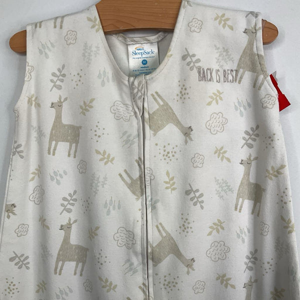 Size 6-12m (M): Halo White/Brown Llamas Fleece Sleepsack