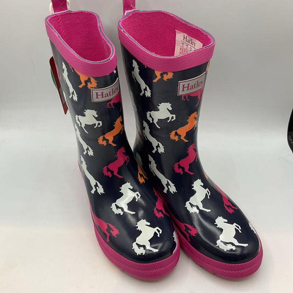 Size 3Y: Hatley Navy/White/Pink Unicorns Rain Boots NEW w/ Tags