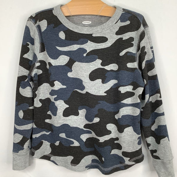 Size 6-7: Old Navy Grey/Blue Camo Thermal Long Sleeve Shirt