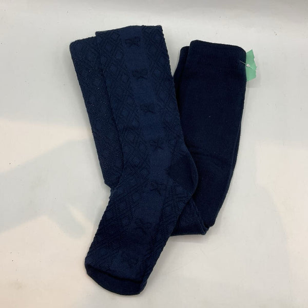 Size 6-8: Gymboree Navy Diamond Eyelet Tights