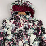 Size 8: Obermeyer White/Purple/Green Floral Poly-Fill Winter Coat