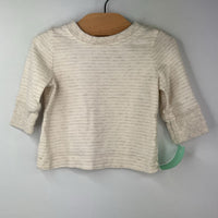 Size 0-3m (50): Hanna Andersson Beige Striped Long Sleeve Shirt