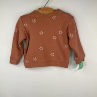 Size 3-6m: Quincy Mae Orange/White Embroidered Stars Sweatshirt