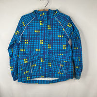 Size 4: REI Blue/Green Squares Rain Coat