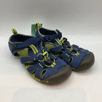 Size 1Y: Keen Blue/Green Trim Velcro/Toggle Sandals REDUCED