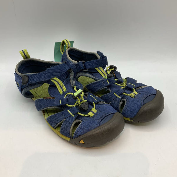 Size 1Y: Keen Blue/Green Trim Velcro/Toggle Sandals REDUCED