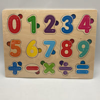 Wooden Numbers Chunky Puzzle NEW