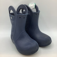 Size 9: Crocs Navy Rain Boots