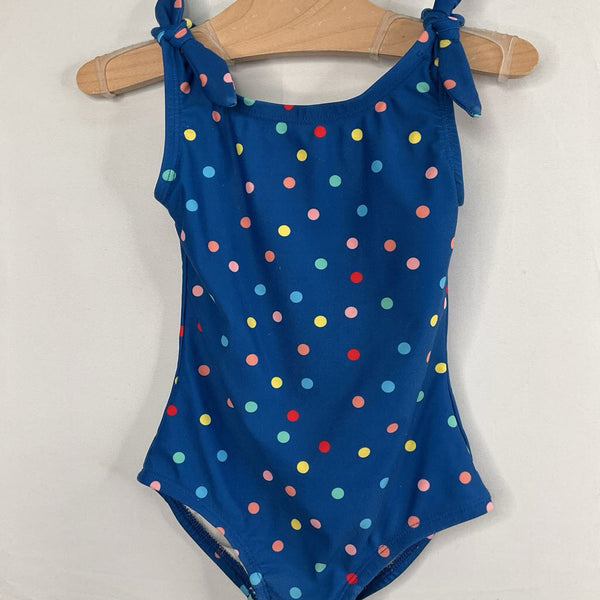 Size 3 (90): Hanna Andersson Blue/Colorful Dots 1pc Swim Suit