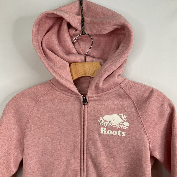 Size 7-8: Roots Pink Sparkle Zip-Up Hoodie