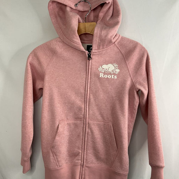 Size 7-8: Roots Pink Sparkle Zip-Up Hoodie