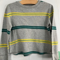 Size 4: Gap Grey/Green/Yellow Striped Thermal Long Sleeve Shirt